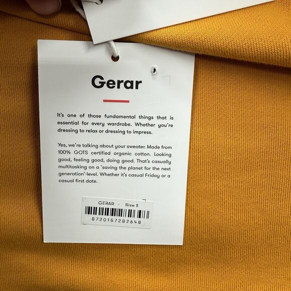 A-Dam Sweatshirt Men Small Yellow Organic Cotton Gerar Designer Long Sleeve. - Picture 6 of 11